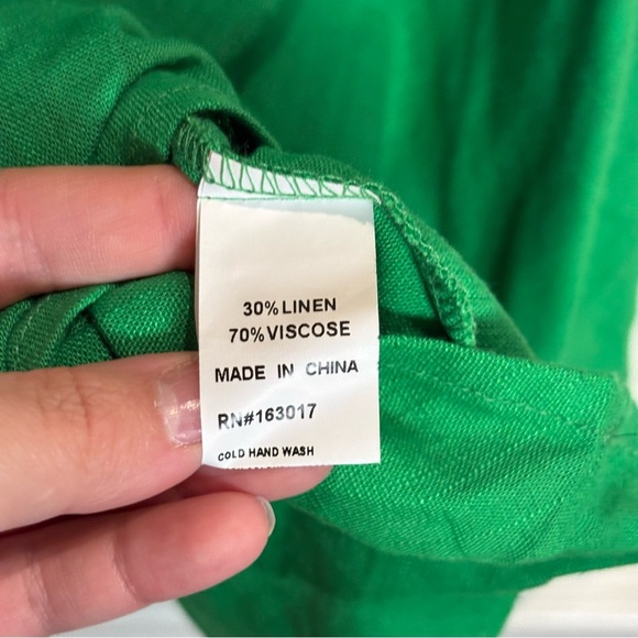 PRINCESS POLLY FABIAN MINI DRESS GREEN NWT Size 2 Linen Blend - Picture 9 of 9